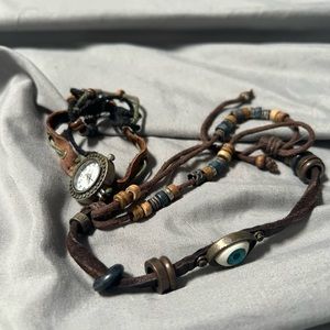 Set of 2 Vintage Evil Eye Beaded Bracelets